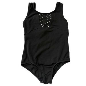 More Than Magic Girls Black Rhinestone Leotard Size Large (10/12)
